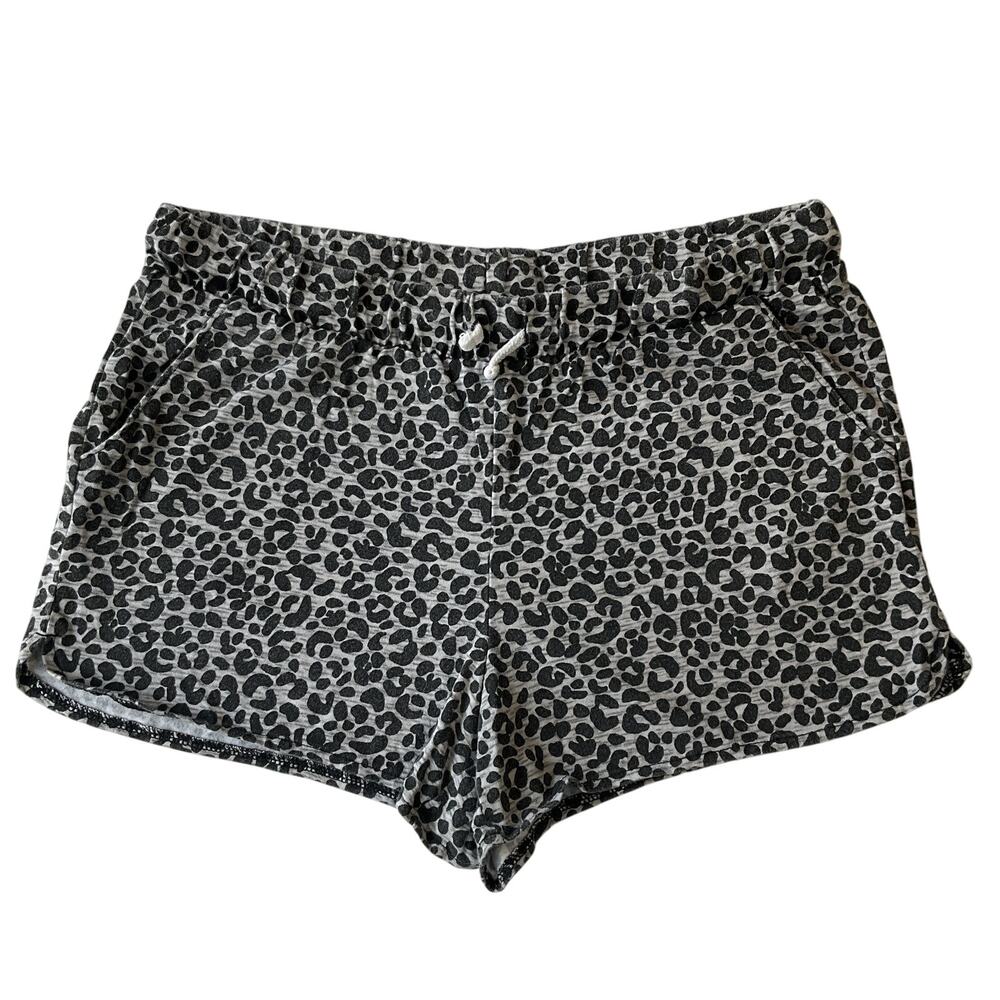 Old Navy Big Girl Shorts XXL (18) Gray Animal Print Lounge 2.5" Inseam Stretch